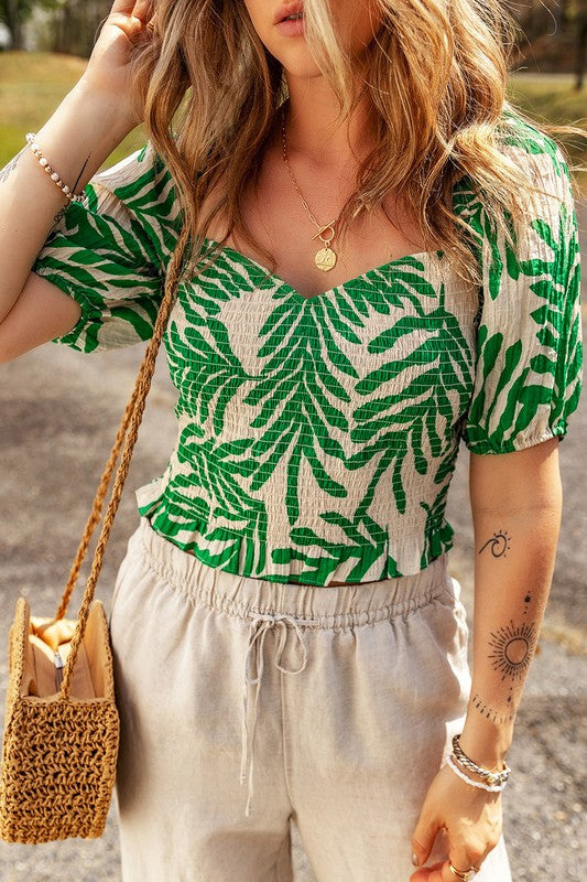 Tropical Smocked Top