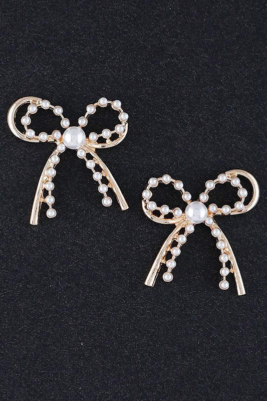 Pearl Bow Earrings