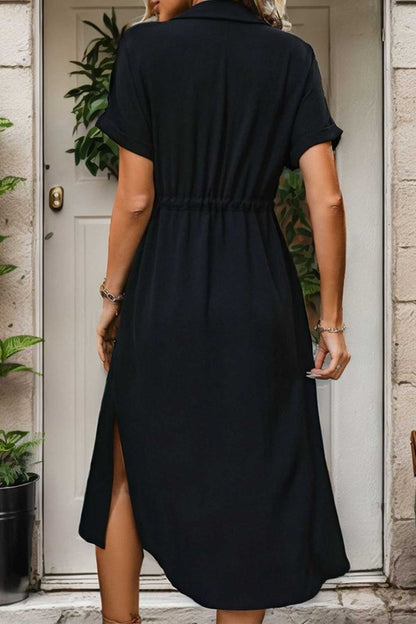Button Detail Shirt Dress