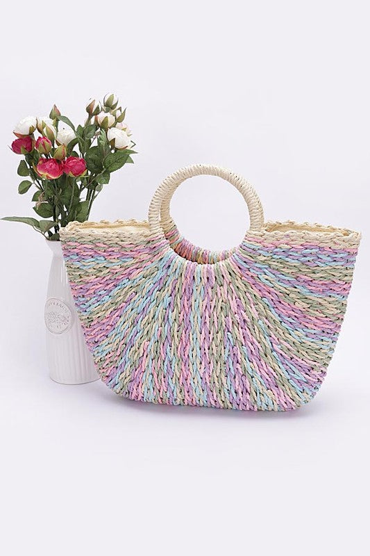 Faux Straw Handbag
