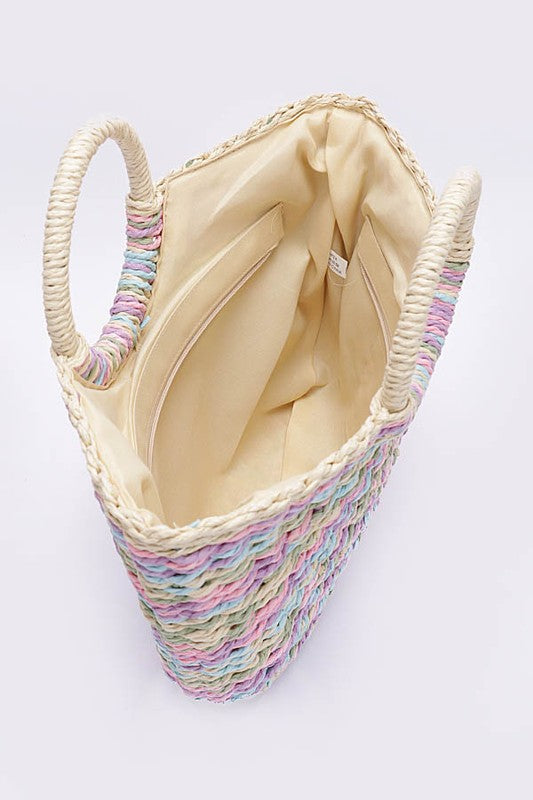 Faux Straw Handbag