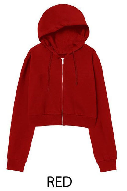 Full Zip Crop Sweatshirt