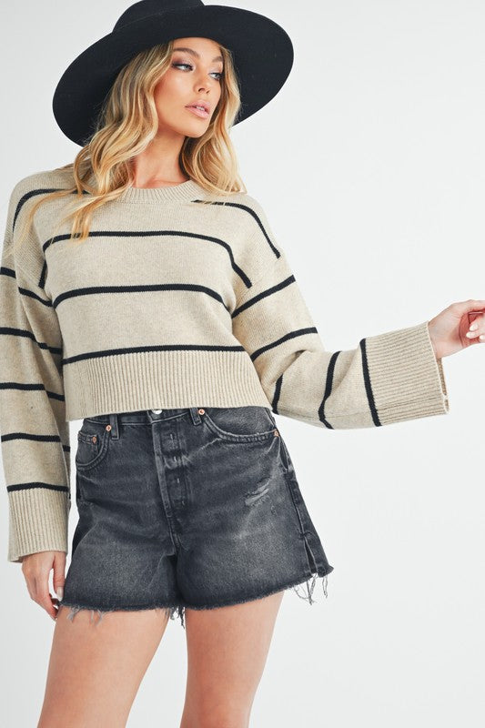 Striped Cropped Sweater