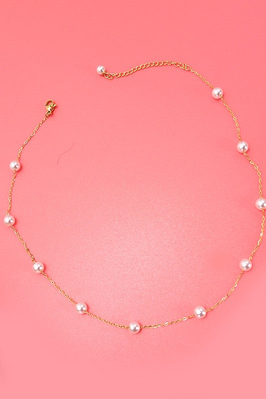 Pearl Station Necklace