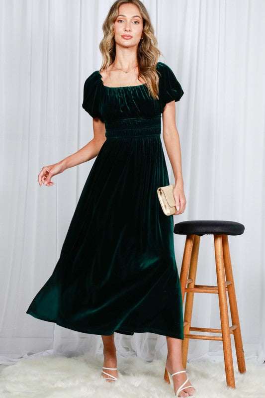 Velvet Off-the-Shoulder Dress