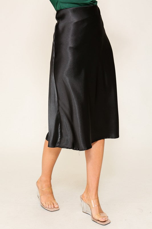 Satin Midi Skirt