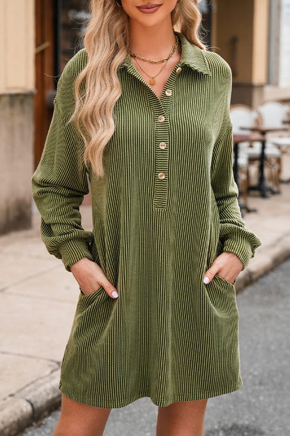 Corded Green Mini Dress