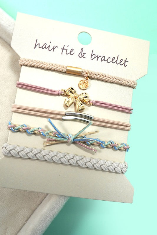 Hair Tie & Charm Bracelet Sets