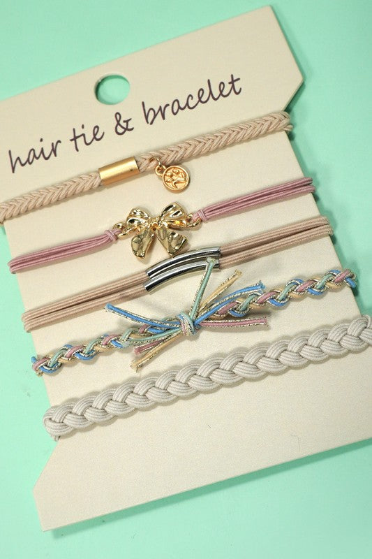 Hair Tie & Charm Bracelet Sets