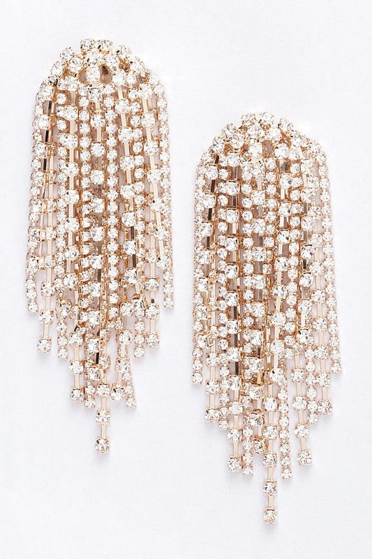 Rhinestone Fringe Earrings