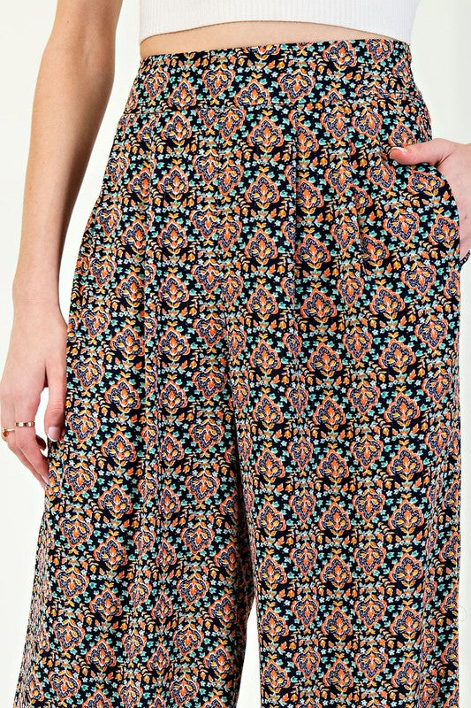 Printed Straight Leg Pants
