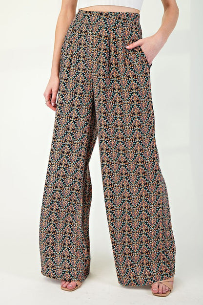 Printed Straight Leg Pants