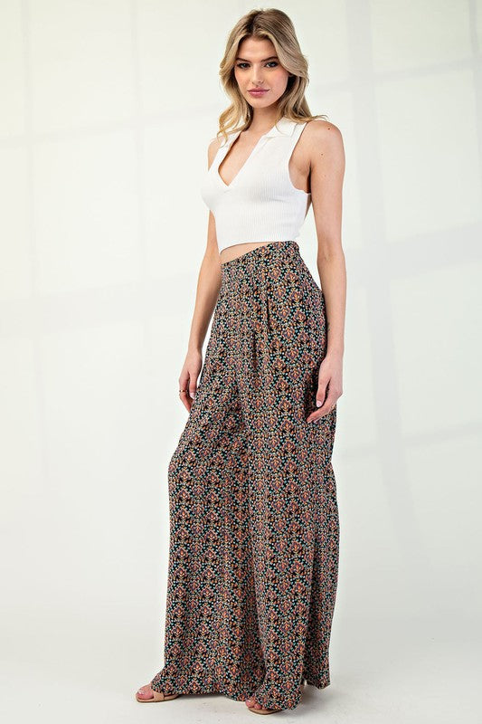 Printed Straight Leg Pants