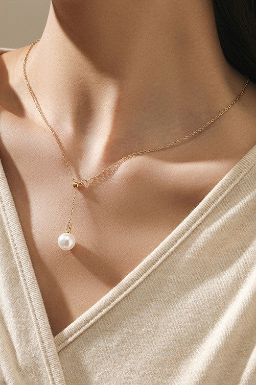 18K Gold Dipped Pearl Necklace