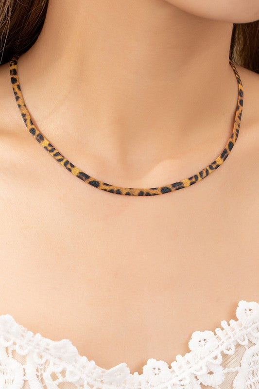 Leopard Print Chain Necklace