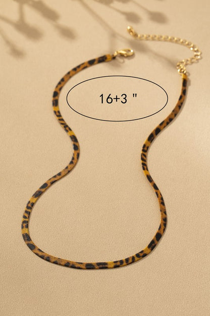 Leopard Print Chain Necklace