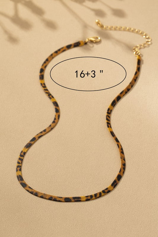 Leopard Print Chain Necklace