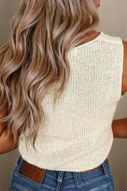 Lace-up Knit Vest