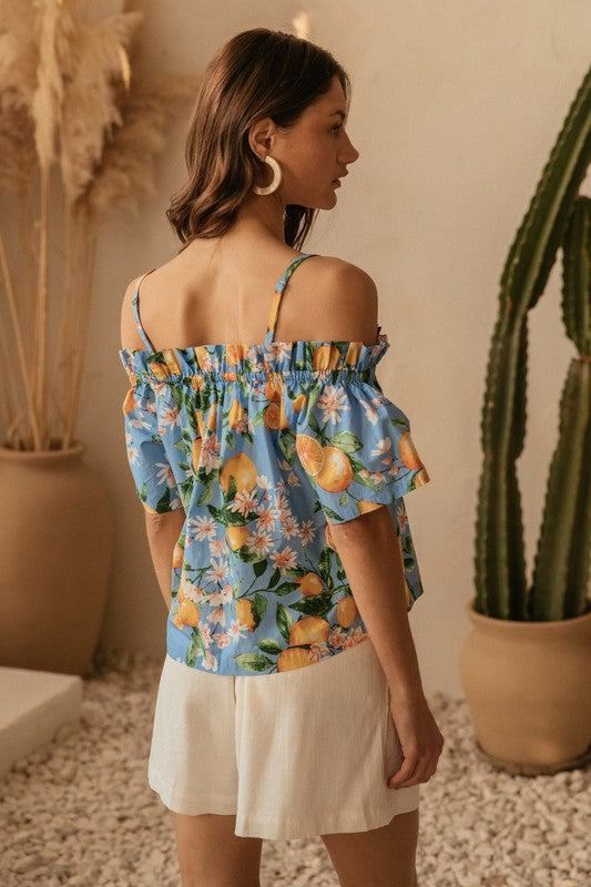 Skies are Blue Off the Shoulder Top