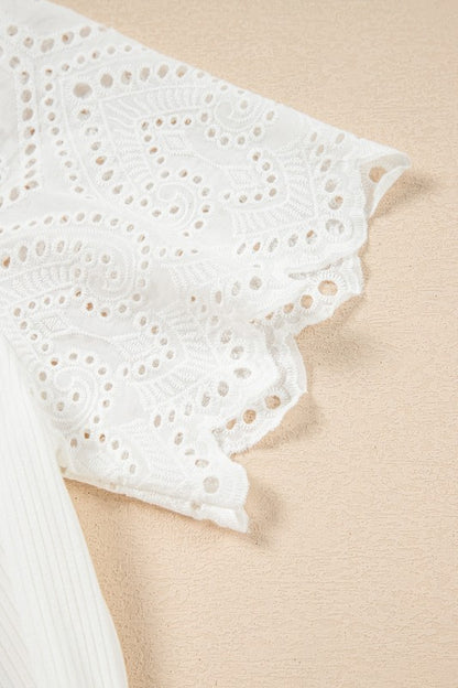 Eyelet Sleeve Knit top