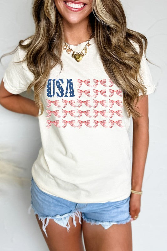 Red, White & Bow Graphic Tee