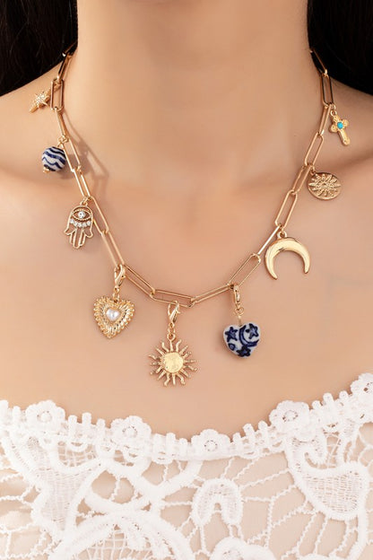 Moon + Star Charm Necklace