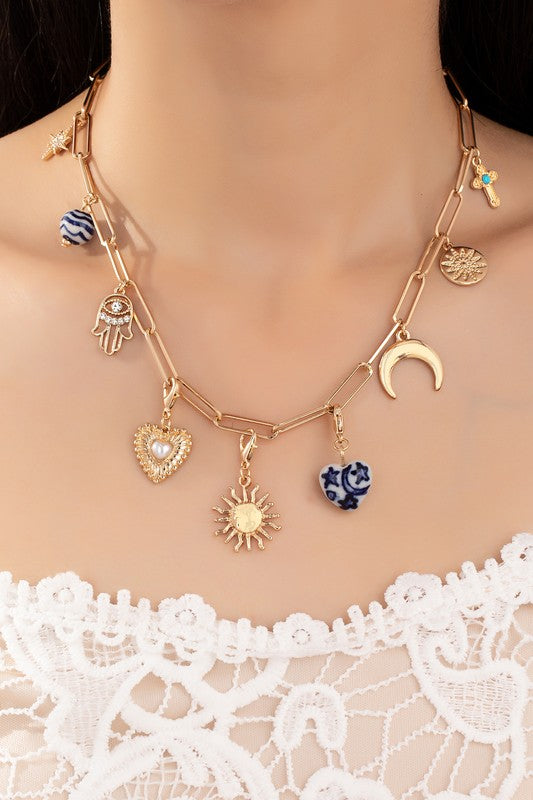 Moon + Star Charm Necklace