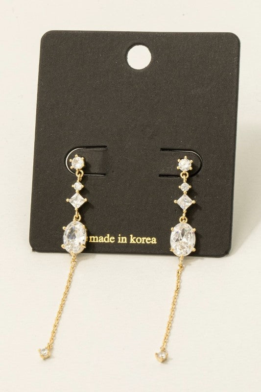 CS Gem + Chain Earrings