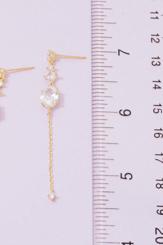 CS Gem + Chain Earrings