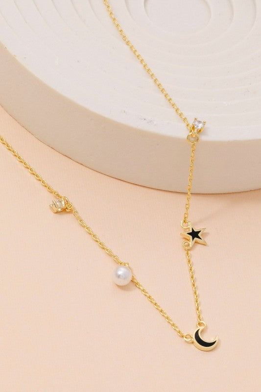 Crescent Moon Charm Necklace