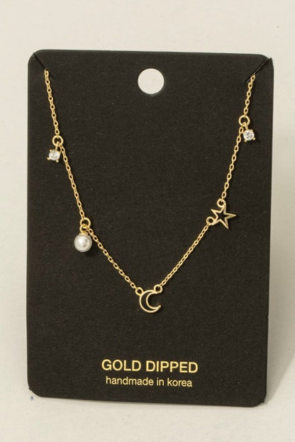 Crescent Moon Charm Necklace