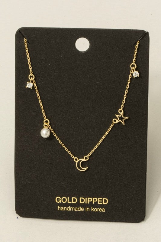 Crescent Moon Charm Necklace