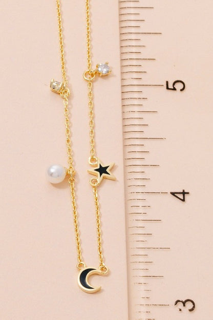 Crescent Moon Charm Necklace