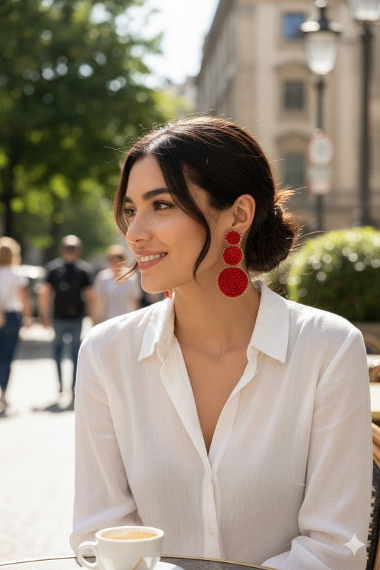 Beaded Disk Earrings