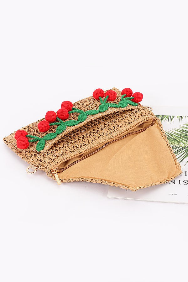 Straw Cherry Clutch