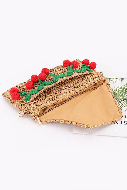 Straw Cherry Clutch
