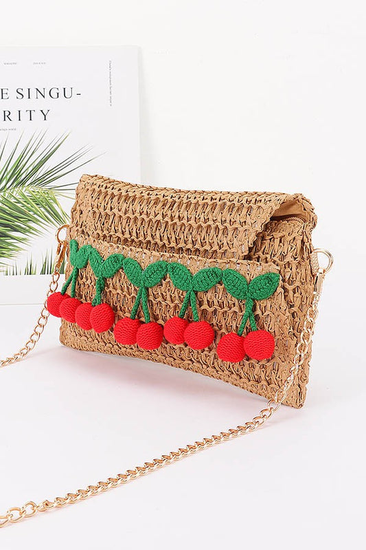 Straw Cherry Clutch