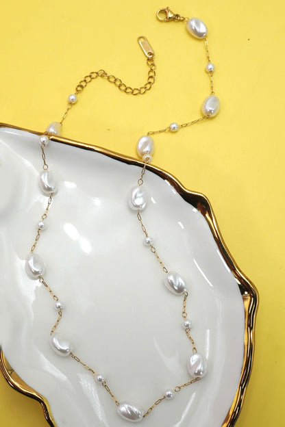 18K Stainless Steel Pearl Nckla