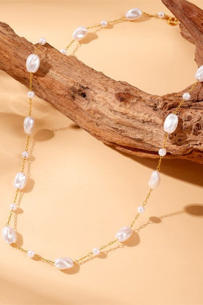 18K Stainless Steel Pearl Nckla