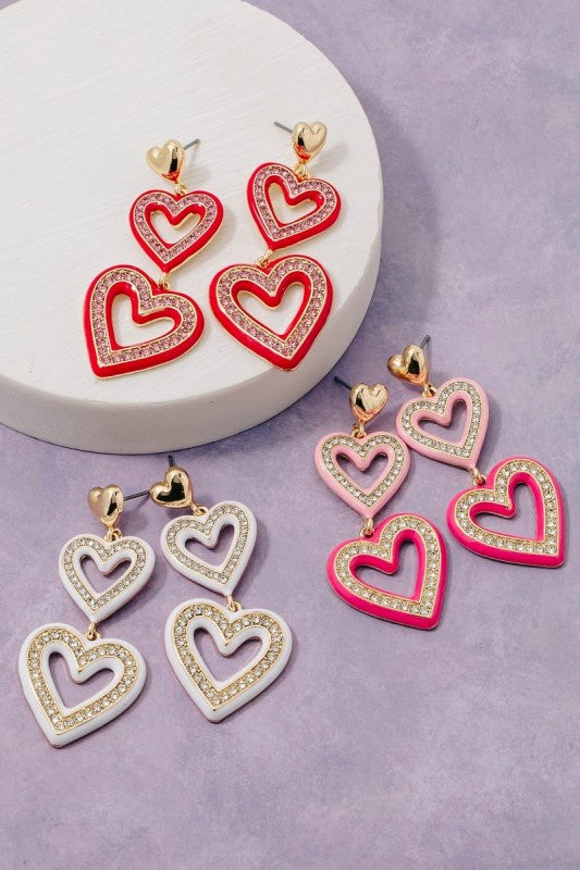 Tiered Heart Earringss
