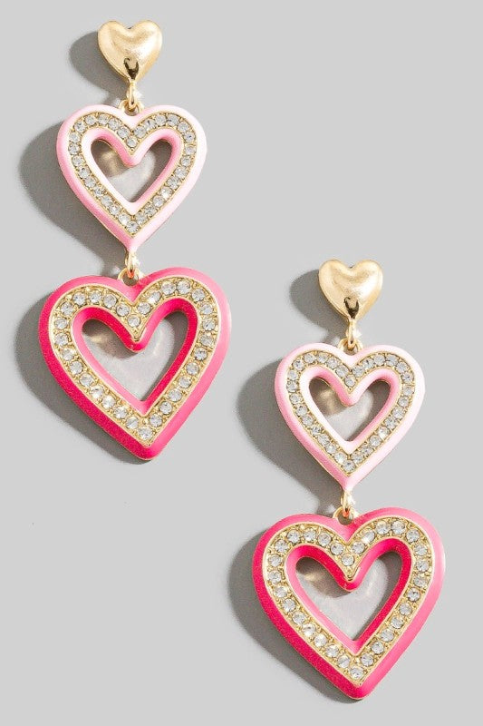 Tiered Heart Earringss