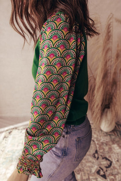Patchwork Sleeve Sweater