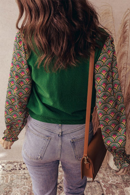 Patchwork Sleeve Sweater