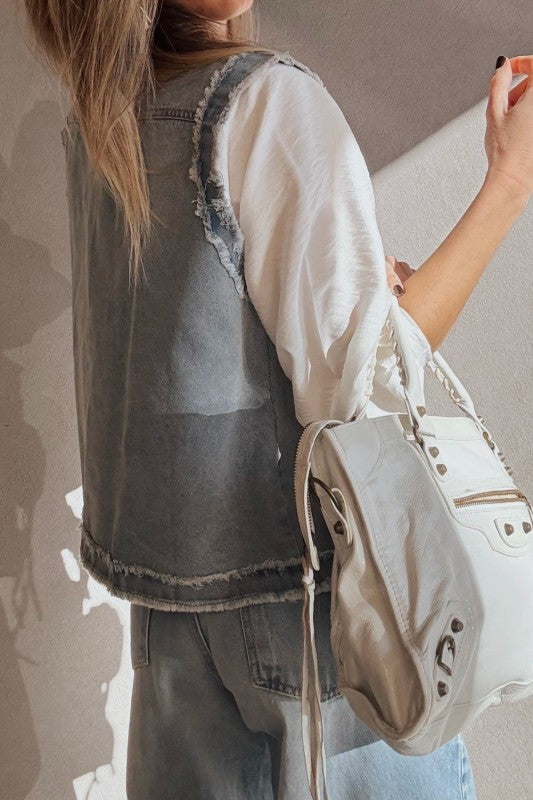 Frayed Edge Denim Vest