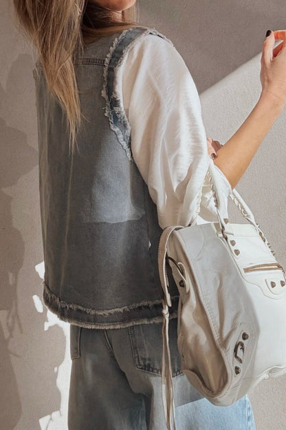 Frayed Edge Denim Vest
