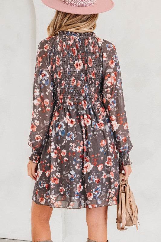 Long Sleeve Floral Dress Size XL