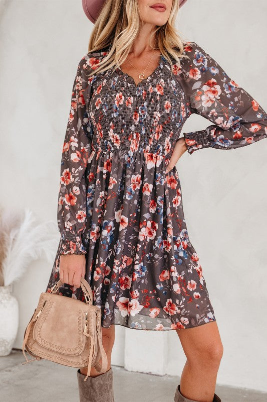 Long Sleeve Floral Dress Size XL