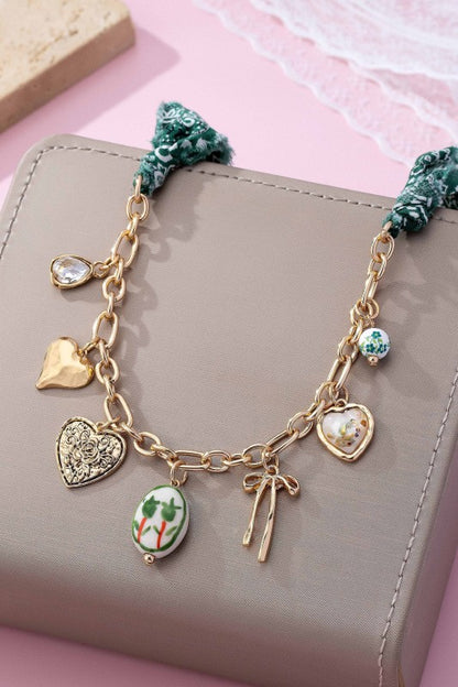 Porcelain Charm Bandana Necklace