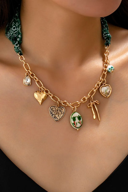 Porcelain Charm Bandana Necklace