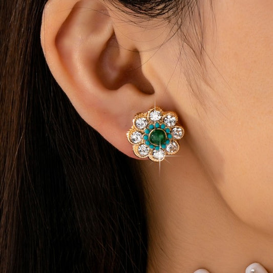 Crystal Flower Studs